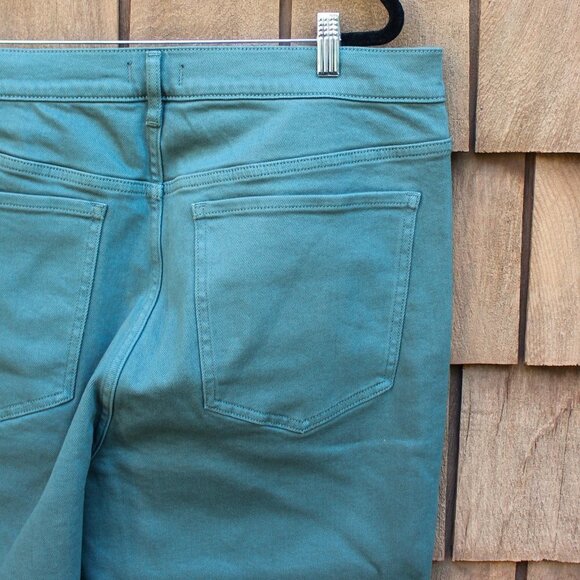 Express Super High Waisted Green Raw Hem Slim Jeans‎ NWT 18 Long Plus Size - Picture 6 of 7